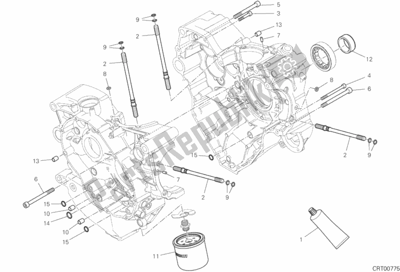 All parts for the 10a - Half-crankcases Pair of the Ducati Multistrada 1260 Enduro Touring USA 2020